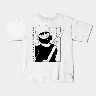 Clean up with songs (Black) - DIMIDOU Kids T-Shirt